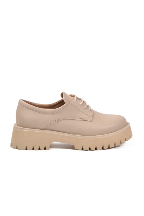 Bej Cilt Kalın Taban Kadın Casual Ayakkabı 572451 Z