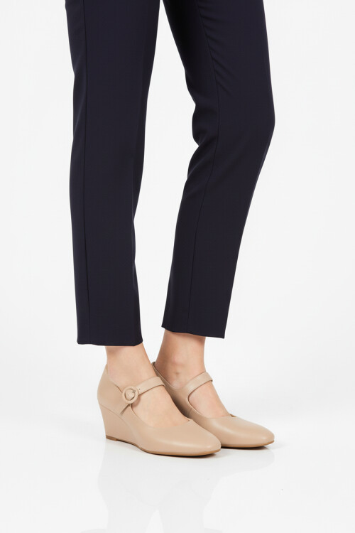 AyakmodBeige Wedge Heeled Strappy Women's Casual Shoes 312478 Z