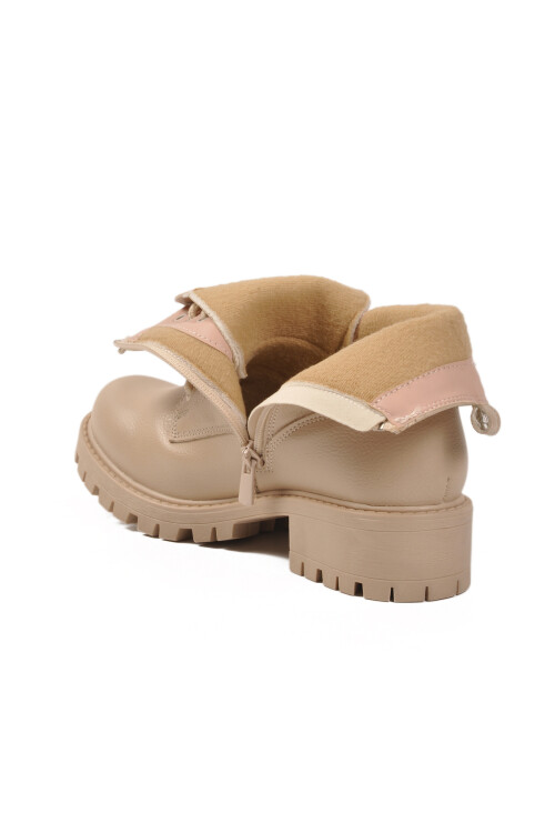 Beige Polar Fleece Non-Slip Sole Womens Boots 23008 Z