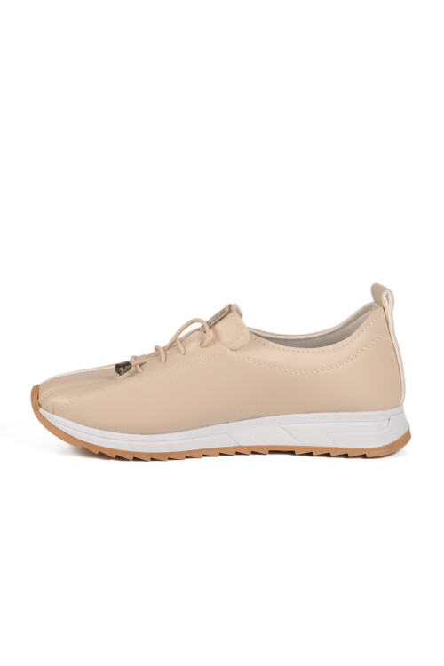 Bej Lastik Bağcıklı Kadın Casual Ayakkabı 027 Z