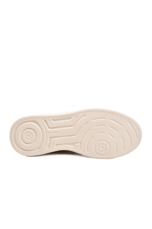 Beige Lace-Up Light Leather Womens Sneakers 201 G