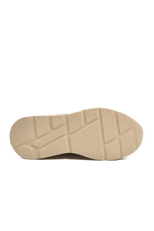 حذاء رياضي نسائي برباط ونعل سميك باللون البيج البرتقالي 051 G