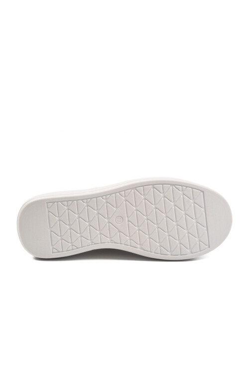 Beyaz Kalın Taban Bağcıklı Unisex Spor Ayakkabı OZ-03 Z