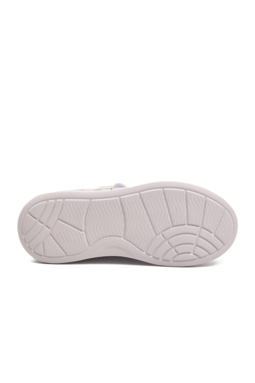 White Patent Leather Glittery Velcro Lightweight Girls Sneakers 2540-26K F