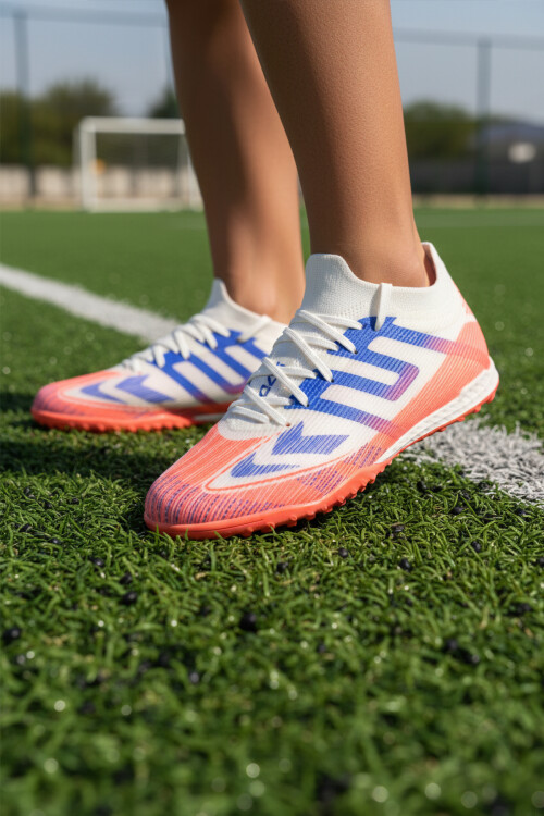 حذاء رجالي أبيض برباط من العشب الصناعي MH-252-149 M