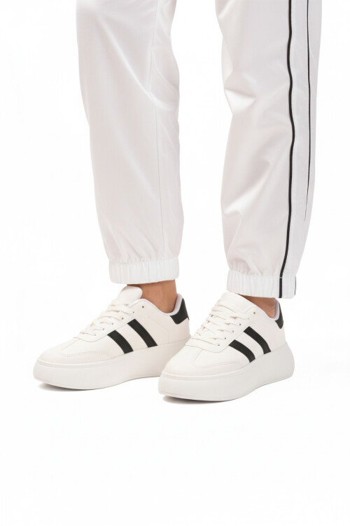 White Black High Sole Lace-Up Unisex Sneaker DVS-01 Z