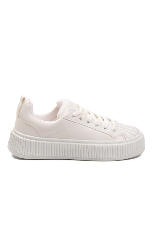 White Lace-Up Unisex Sneakers Grov 410 G