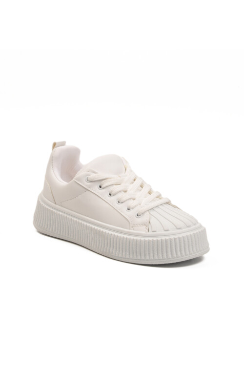 White Lace-Up Unisex Sneakers Grov 410 G