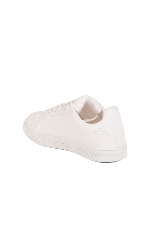 Beyaz Cilt Bağcıklı Hafif Kadın Spor Ayakkabı Mota 600 G