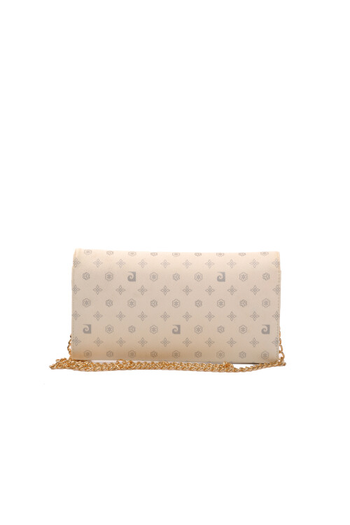 بيير كاردانحقيبة كتف نسائية بلون بيج فاتح 23Y706-MN مع محفظة كلاتش