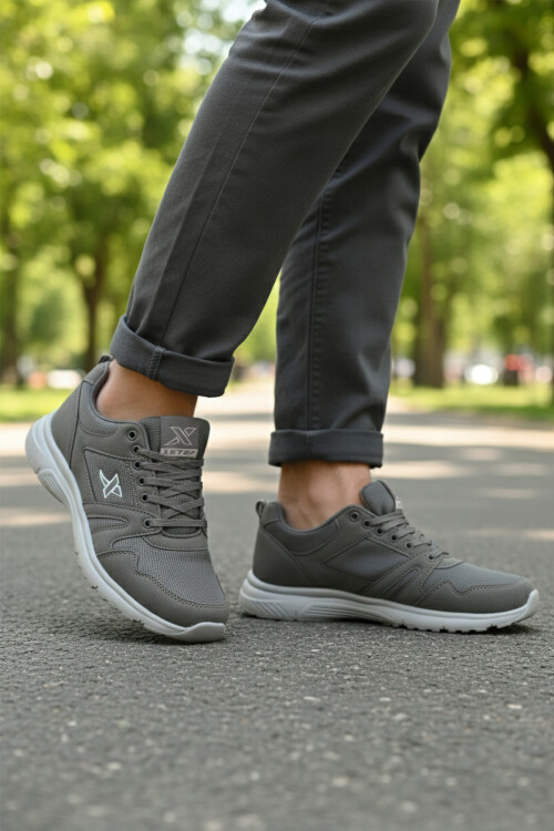 Smoked Large Size Lace-Up Mens Sneakers Xstep 020-Skin M