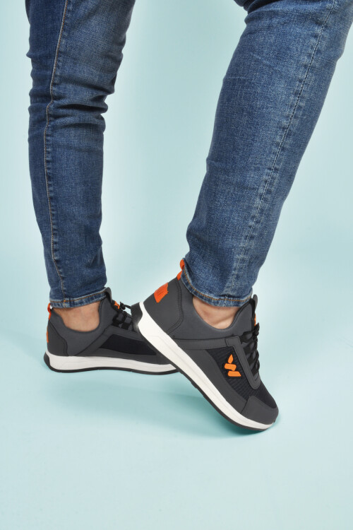 Smoke Lock Laced Lightweight Flexible Mens Sneakers Apollo 166 M