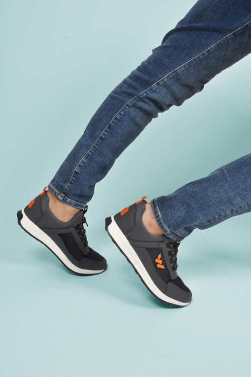 Smoke Lock Laced Lightweight Flexible Mens Sneakers Apollo 166 M