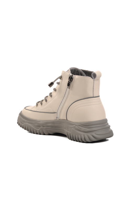 Gray Lace-Up Zippered Womens Boots 24K310-13 Z