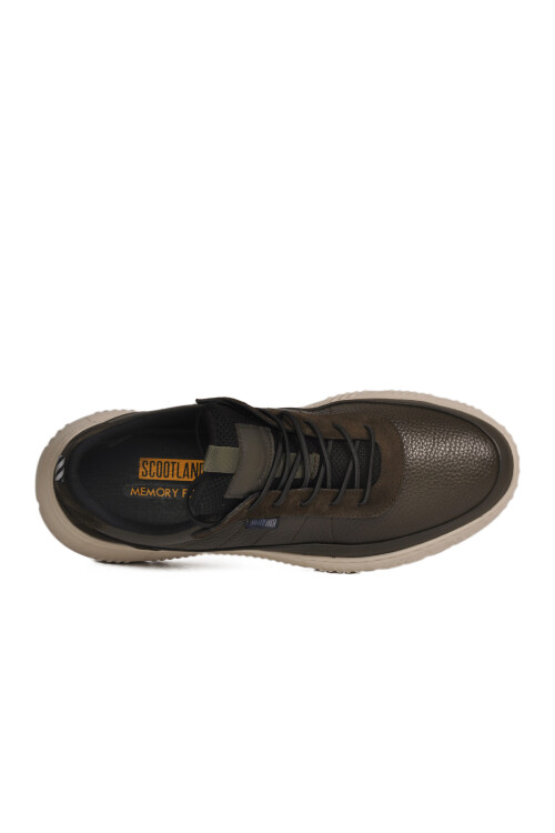 Haki Hakiki Deri Memory Foam Erkek Casual Ayakkabı 152-22487 M