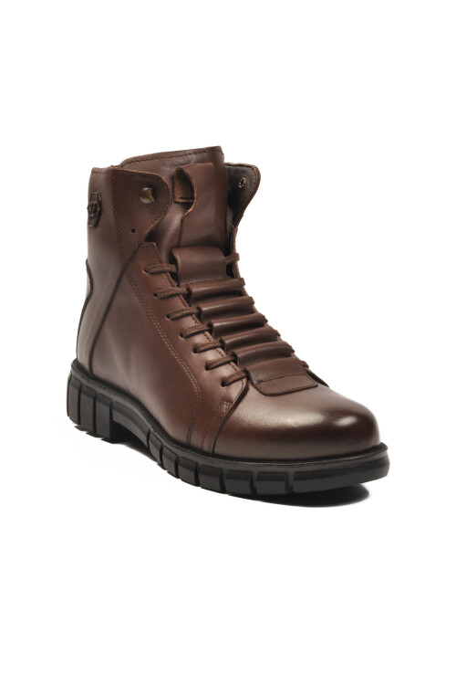 Kahve Deri Kürkü Soğuğa Dirençli Kaymaz Erkek Bot 2K8518 M