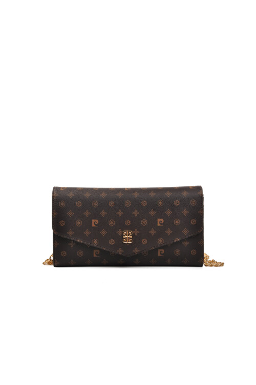 بيير كاردانحقيبة كتف نسائية بنية اللون 23Y706-MN محفظة كلاتش