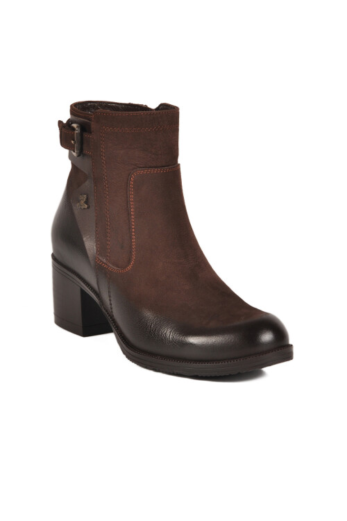 Brown Nubuck Genuine Leather Womens Boots 1779011K Z