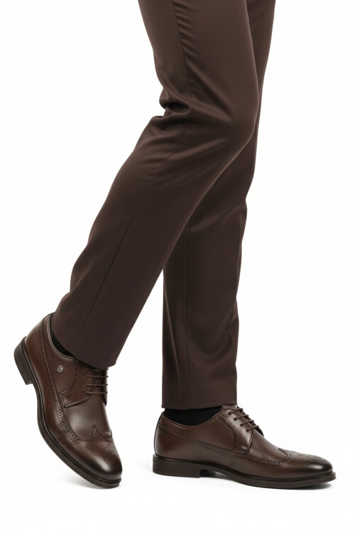 Brown Genuine Leather Mens Classic Shoes 1571116 M