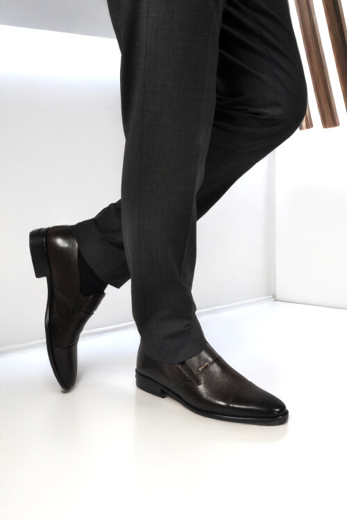 Brown Genuine Leather Mens Classic Shoes 70555 M