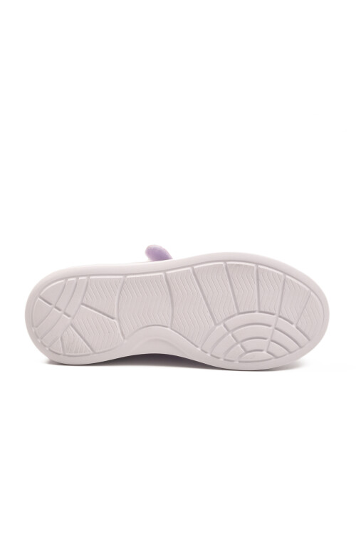 Lilac Patent Leather Glittery Velcro Lightweight Girls Sneakers 2540-26K F