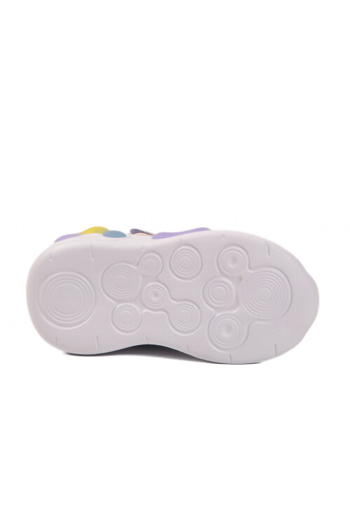 Lilac Velcro Lighted Furry Anatomical Baby Boots 2058 B