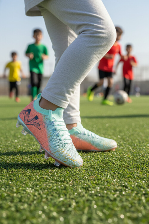 PlayupMint Somon Bilekten Çoraplı Erkek Çocuk Krampon FK-252-153 F