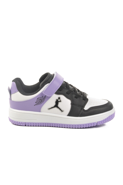 Mor Cırtlı Kız Çocuk Sneaker Haykat Kısa F