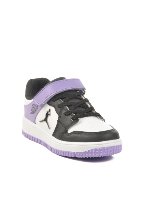 Mor Cırtlı Kız Çocuk Sneaker Haykat Kısa F
