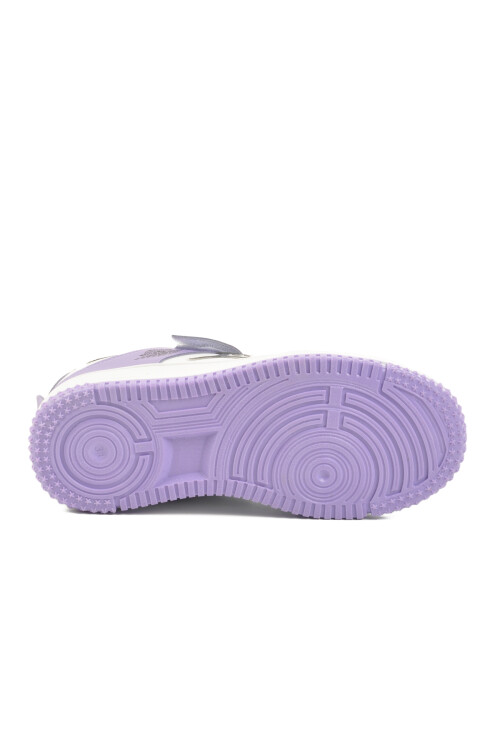 Mor Cırtlı Kız Çocuk Sneaker Haykat Kısa F