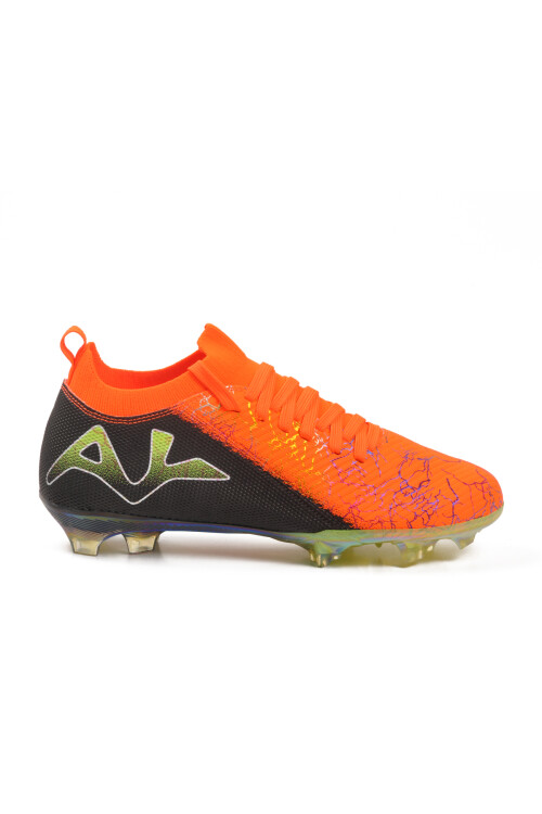 Neon Orange Black Sock Lace-Up Mens Cleats MK-252-153 M