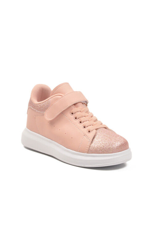 Pudra Simli Cırtlı Hafif Kız Çocuk Spor Ayakkabı 2540-26K F