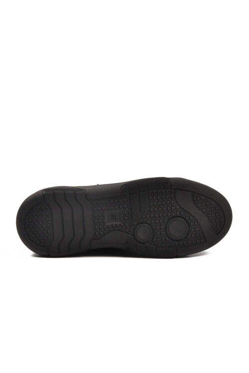 Siyah Kalın Taban Bağcıklı Unisex Spor Ayakkabı OZ-03 Z