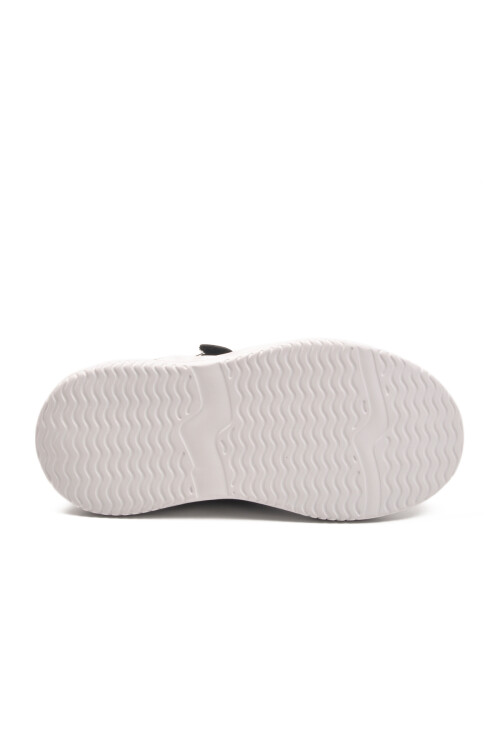 Black and White Velcro Lightweight Flexible Boys Sports Shoes 2033 F