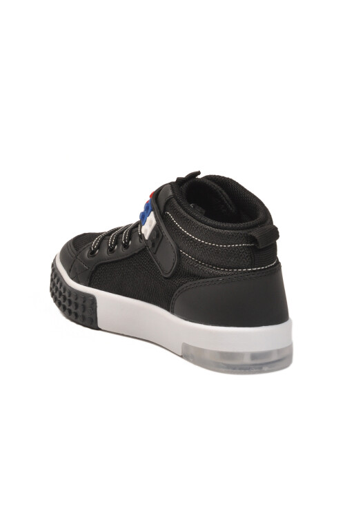 Siyah Beyaz Fileli Cırtlı Bilek Boy Erkek Çocuk Spor Ayakkabı North P