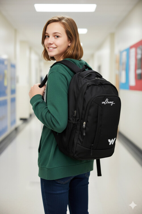 walkwayBlack and White Unisex Backpack Kupra