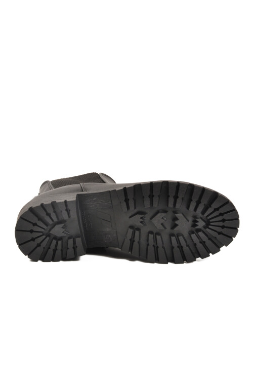 Siyah Bilekten Esnek Polarlı Fermuarlı Kaymaz Kadın Bot 23009 Z