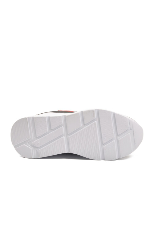 Black Burgundy Thick Sole Lace-Up Womens Sneakers 051 G