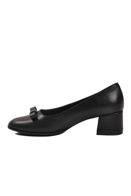 AyakmodBlack Skin Bow Ribbon Women's High Heel Shoes 519081 Z