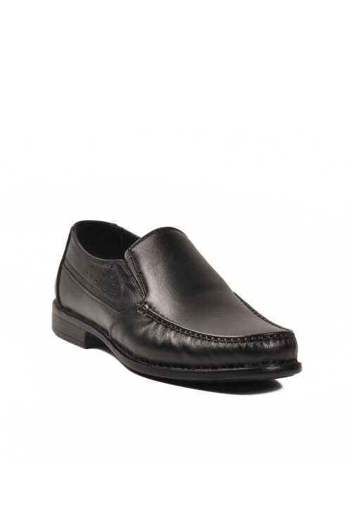 حذاء كاجوال رجالي من الجلد الطبيعي باللون الأسود 3607 M