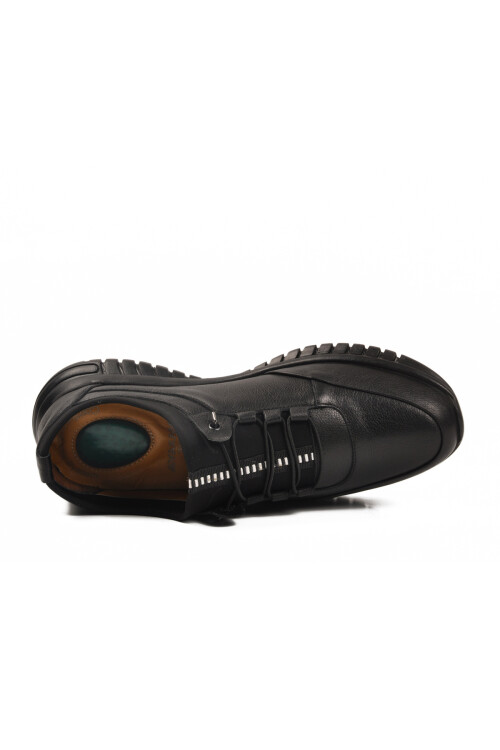 Black Lace-Up Anatomical Gel Sole Leather Mens Casual Shoes 316 M