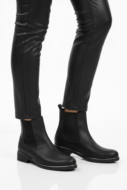 Black Floater Fur Non-Slip Easy-To-Wear Elastic Womens Boots PC-55086 Z