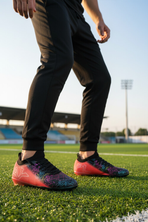 playupBlack Fuchsia Sock Lace-Up Men's Cleats MK-252-153 M