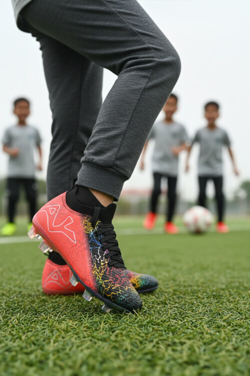 PlayupSiyah Fuşya Bilekten Çoraplı Erkek Çocuk Krampon FK-252-153 F