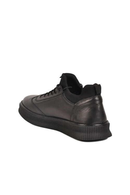 Siyah Hakiki Deri Büyük Numara Erkek Casual Ayakkabı 2517 M