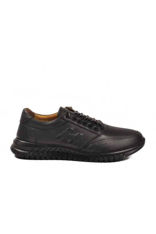 Black Lace-Up Leather Gel Sole Anatomic Mens Casual Shoes 315 M