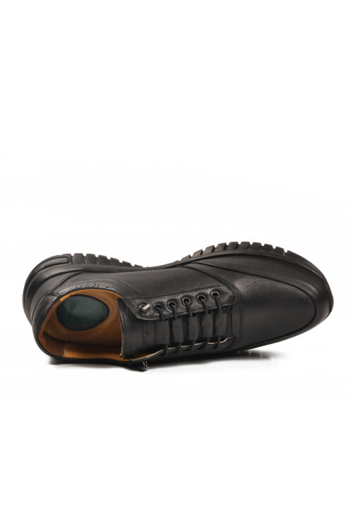 Black Lace-Up Leather Gel Sole Anatomic Mens Casual Shoes 315 M