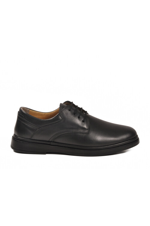 Black Genuine Leather Mens Casual Shoes DSN 2027 M