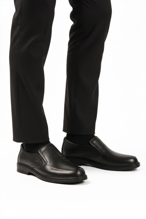 Siyah Hakiki Deri Erkek Casual Ayakkabı DSN 2032 M