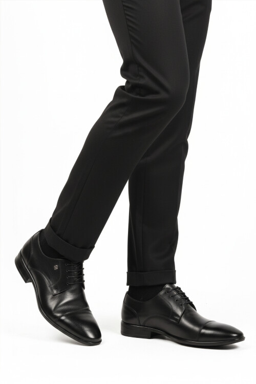 Siyah Hakiki Deri Erkek Klasik Ayakkabı 2807 M